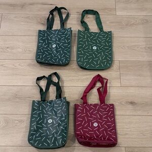 lululemon athletica Green and Burgundy Tote Set